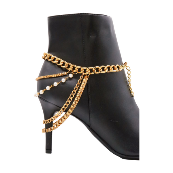 Brand New Women Gold Metal Boot Chain Bracelet Shoe Anklet Charm