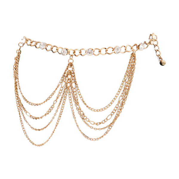 Brand New Women Gold Metal Boot Chain Bracelet Shoe Anklet Bling Wave Charm One Size