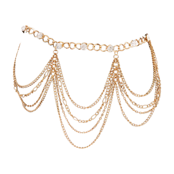 Brand New Women Gold Metal Boot Chain Bracelet Shoe Anklet Bling Wave Charm One Size
