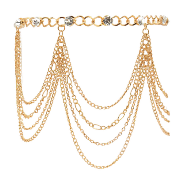 Brand New Women Gold Metal Boot Chain Bracelet Shoe Anklet Bling Wave Charm One Size