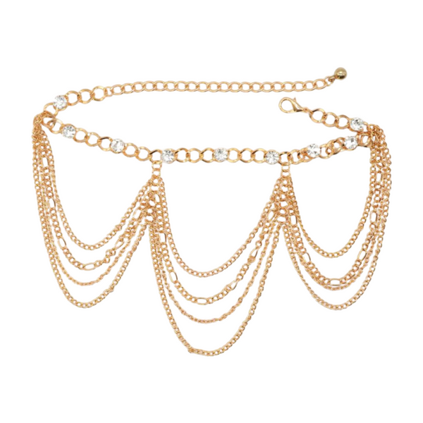 Brand New Women Gold Metal Boot Chain Bracelet Shoe Anklet Bling Wave Charm One Size