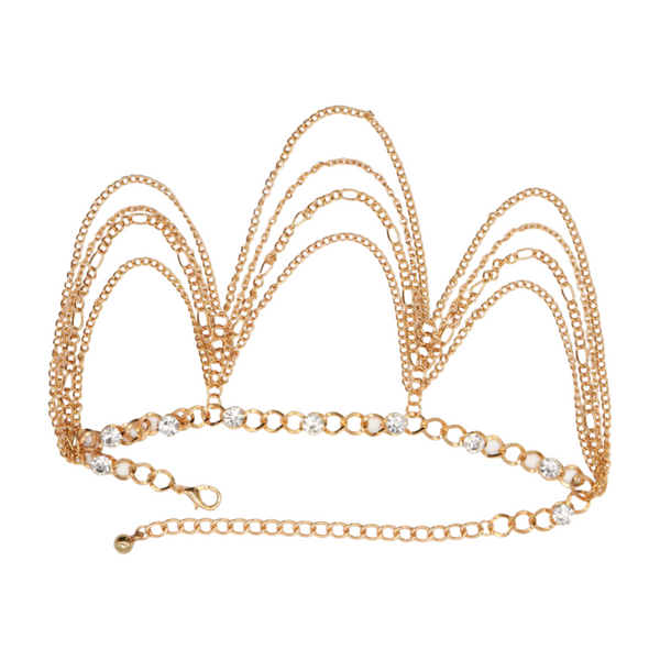 Brand New Women Gold Metal Boot Chain Bracelet Shoe Anklet Bling Wave Charm One Size