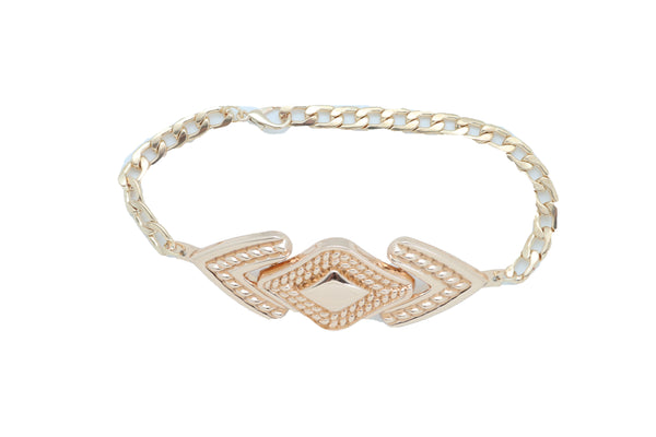 Brand New Women Gold Metal Chain Boot Bracelet Western Shoe Arrow Retro 80's Charm Jewelry