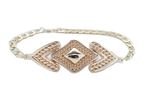 Brand New Women Gold Metal Chain Boot Bracelet Western Shoe Arrow Retro 80's Charm Jewelry