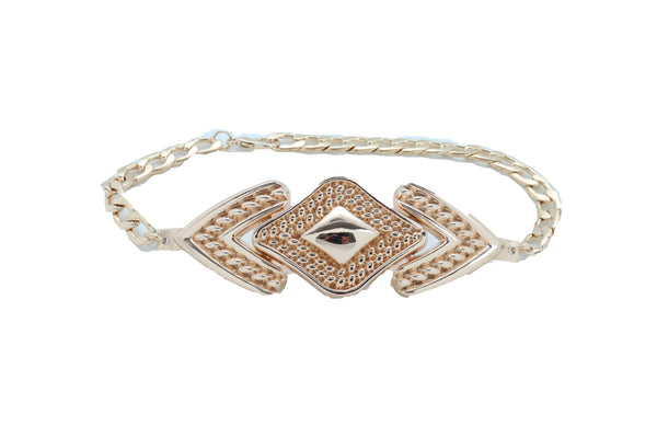 Brand New Women Gold Metal Chain Boot Bracelet Western Shoe Arrow Retro 80's Charm Jewelry