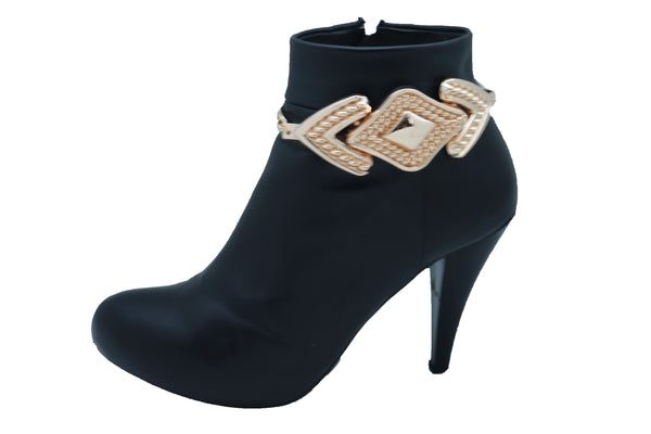 Brand New Women Gold Metal Chain Boot Bracelet Western Shoe Arrow Retro 80's Charm Jewelry