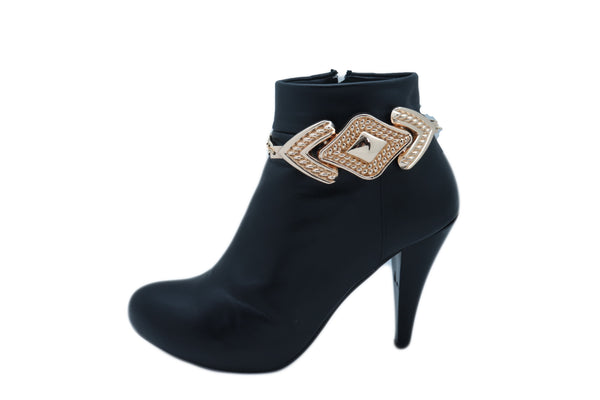 Brand New Women Gold Metal Chain Boot Bracelet Western Shoe Arrow Retro 80's Charm Jewelry