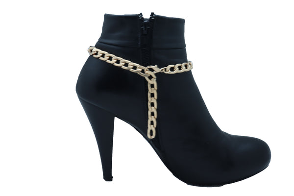 Brand New Women Gold Metal Chain Boot Bracelet Western Shoe Arrow Retro 80's Charm Jewelry