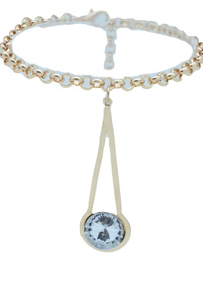 Brand New Women Gold Metal Western Boot Chain Bracelet Anklet Shoe Fancy Drop Bling Charm