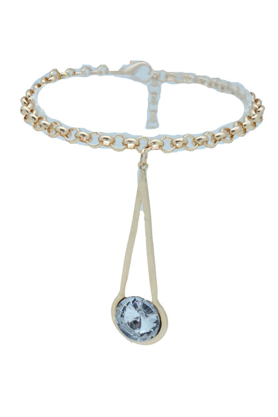 Brand New Women Gold Metal Western Boot Chain Bracelet Anklet Shoe Fancy Drop Bling Charm