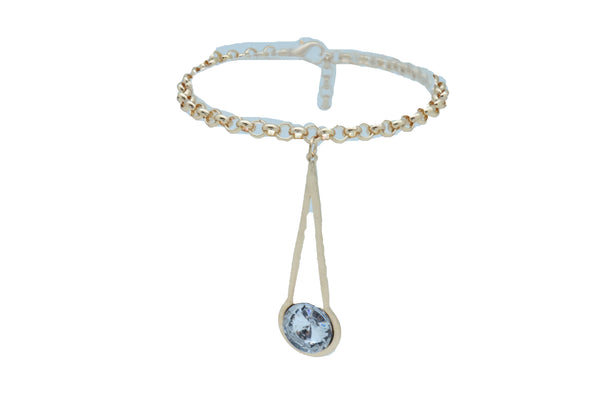 Brand New Women Gold Metal Western Boot Chain Bracelet Anklet Shoe Fancy Drop Bling Charm