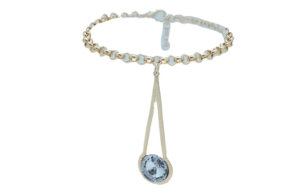 Brand New Women Gold Metal Western Boot Chain Bracelet Anklet Shoe Fancy Drop Bling Charm