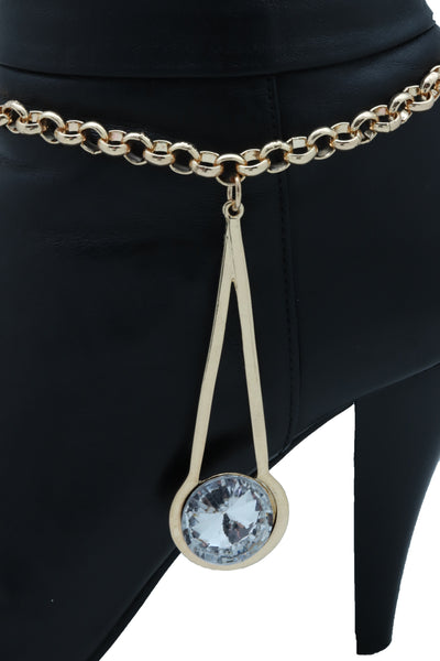 Brand New Women Gold Metal Western Boot Chain Bracelet Anklet Shoe Fancy Drop Bling Charm
