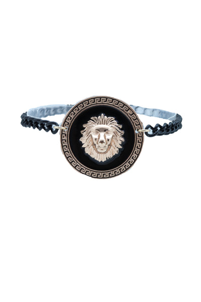 Brand New Women Black Metal Chain Boot Bracelet Shoe Anklet Gold Lion Charm