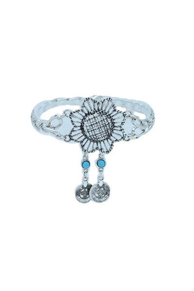 Brand New Women Silver Metal Chain Boot Bracelet Anklet Shoe Sun Flower Coin Charm Jewelry