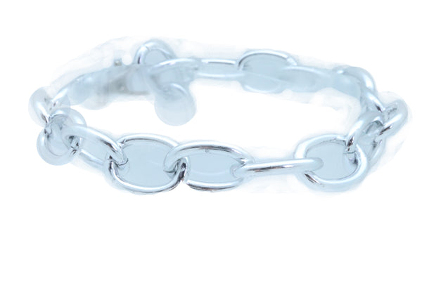 Women Western Silver Metal Chain Chunky Links Boot Bracelet Shoe One Size Adjustable Band