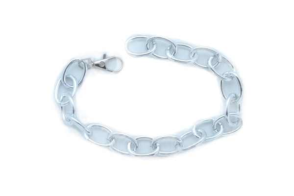 Women Western Silver Metal Chain Chunky Links Boot Bracelet Shoe One Size Adjustable Band