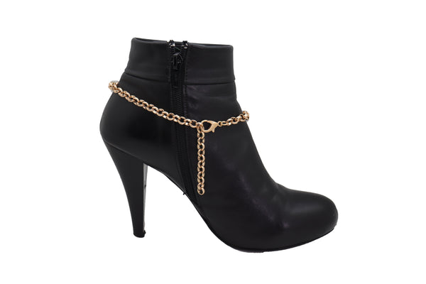 Brand New Women Gold Metal Chain Boot Bracelet Shoe Ethnic Indian Feather Charm Anklet