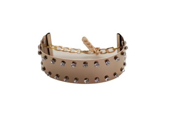 Brand New Women Gold Metal Bling Plate Chain Boot Bracelet Strap Shoe Charm Anklet Band
