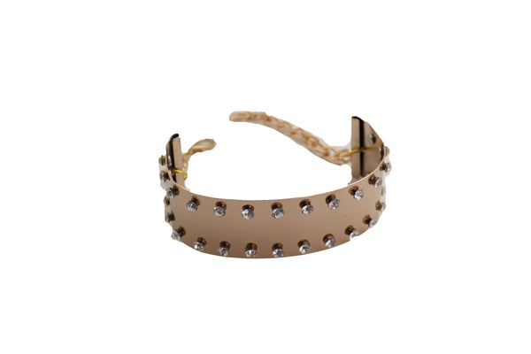 Brand New Women Gold Metal Bling Plate Chain Boot Bracelet Strap Shoe Charm Anklet Band