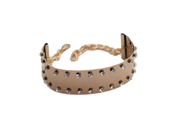 Brand New Women Gold Metal Bling Plate Chain Boot Bracelet Strap Shoe Charm Anklet Band