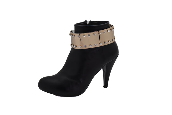 Brand New Women Gold Metal Bling Plate Chain Boot Bracelet Strap Shoe Charm Anklet Band