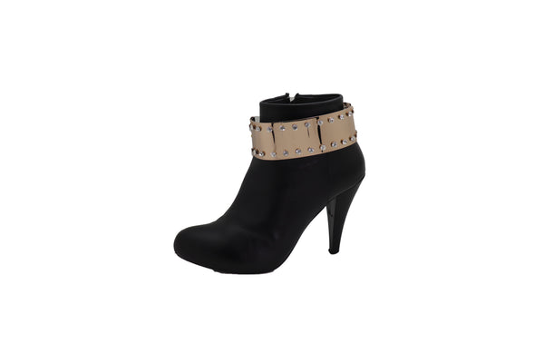 Brand New Women Gold Metal Bling Plate Chain Boot Bracelet Strap Shoe Charm Anklet Band