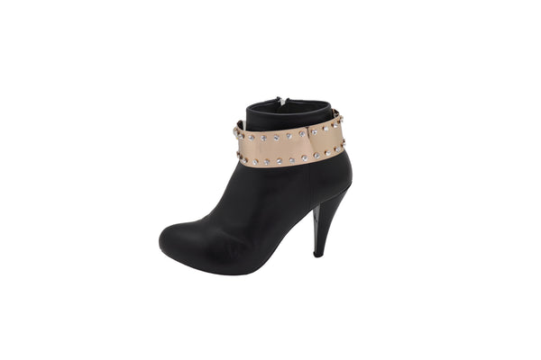 Brand New Women Gold Metal Bling Plate Chain Boot Bracelet Strap Shoe Charm Anklet Band