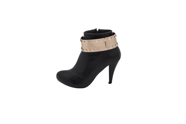 Brand New Women Gold Metal Bling Plate Chain Boot Bracelet Strap Shoe Charm Anklet Band