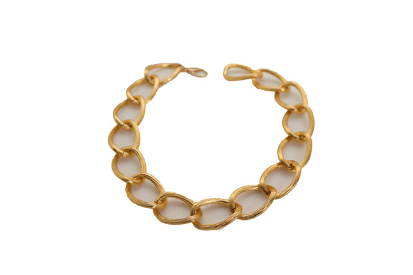 Brand New Women Gold Metal Textured Chain Chunky Links Boot Bracelet Shoe Fashion Jewelry