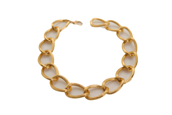 Brand New Women Gold Metal Textured Chain Chunky Links Boot Bracelet Shoe Fashion Jewelry