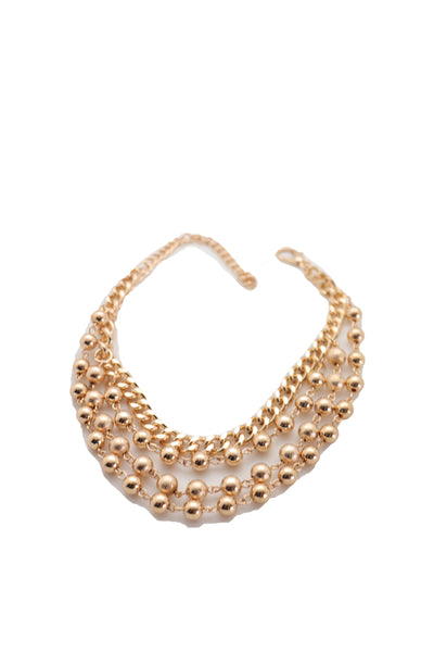 Brand New Women Gold Metal Chain Boot Bracelet Shoe Anklet Ball Waves Charm