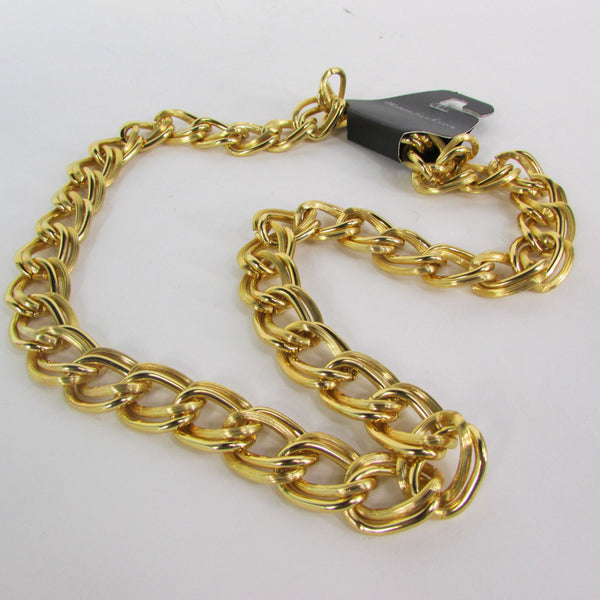 Chunky Gold Heavy Metal Double Chain Links Long Necklace Hip Hop New Men Fashion - alwaystyle4you - 2