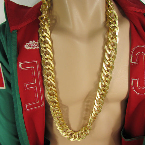 Gold Metal Chain Links Extra Long Necklace New Men Chunky Gangster Hip Hop Biker Fashion - alwaystyle4you - 10