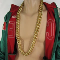 Gold Hip Hop Metal Thick Chains Extra Long Necklace New Men Women Chunky Gangster Fashion - alwaystyle4you - 3