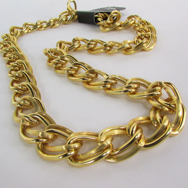 Chunky Gold Heavy Metal Double Chain Links Long Necklace Hip Hop New Men Fashion - alwaystyle4you - 4