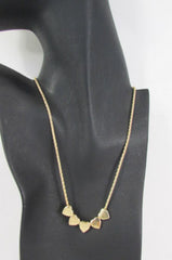 New Women Gold Thin Metal Chain Fashion Necklace Five Mini Hearts Long Pendant - alwaystyle4you - 3