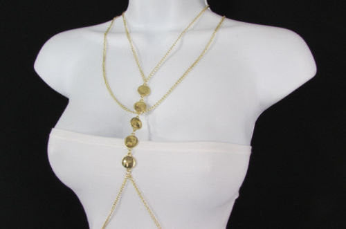 New Women Gold Body Chain Classic Circles Long Necklace Sexy Fashion Jewelry - alwaystyle4you - 3