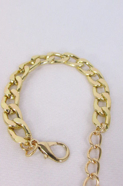 Gold Metal Chain Links Bracelet Classic Thick Chunky New Women Fashion Jewelry Accessories - alwaystyle4you - 3