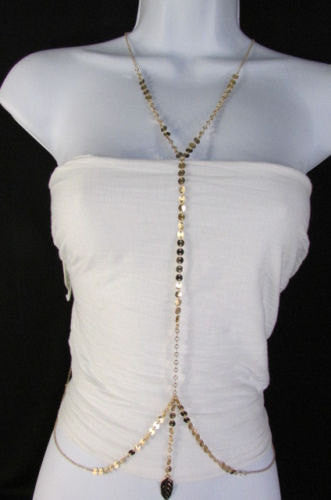 New Women Classic Thin Gold Metal Body Chain Leaf Fashion Jewwlry Long Necklace - alwaystyle4you - 1