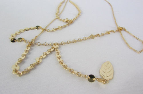 New Women Classic Thin Gold Metal Body Chain Leaf Fashion Jewwlry Long Necklace - alwaystyle4you - 4