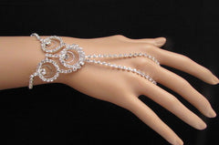 New Women Silver Bracelet Hand Chain Mayan Alian UFO Rhinesones Fashion Jewelry Slave Chain - alwaystyle4you - 2