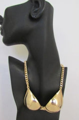 Women Mini Metal Bra Pendant 13" Long Chains Fashion Necklace Gold / Silver - alwaystyle4you - 1