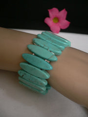 Light Sky Blue Turquoise Beads Stones Elastic Bracelet New Women Fashion Jewelry Accessories - alwaystyle4you - 2