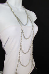 New Women Gold / Silver Body Chain Full Frontal Long Necklace Sexy Fashion Trendy Jewelry - alwaystyle4you - 3