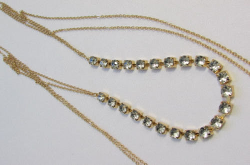 New Women Gold Multi Rhinestones Metal Body Chain Long Necklace Fashion Jewelry - alwaystyle4you - 4