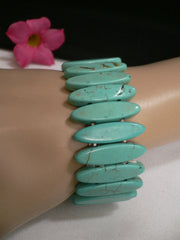 Light Sky Blue Turquoise Beads Stones Elastic Bracelet New Women Fashion Jewelry Accessories - alwaystyle4you - 3