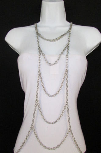 New Women Gold / Silver Body Chain Full Frontal Long Necklace Sexy Fashion Trendy Jewelry - alwaystyle4you - 2