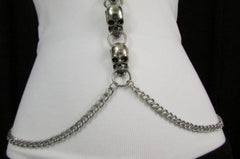 New Women Silver Big Multi Metal Skulls Body Chain Long Necklace Fashion Jewelry - alwaystyle4you - 3