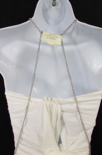 New Women Silver Metal Body Chain Fashion Jewelry Faux Leather Black Butterfly Center Long Necklace - alwaystyle4you - 3